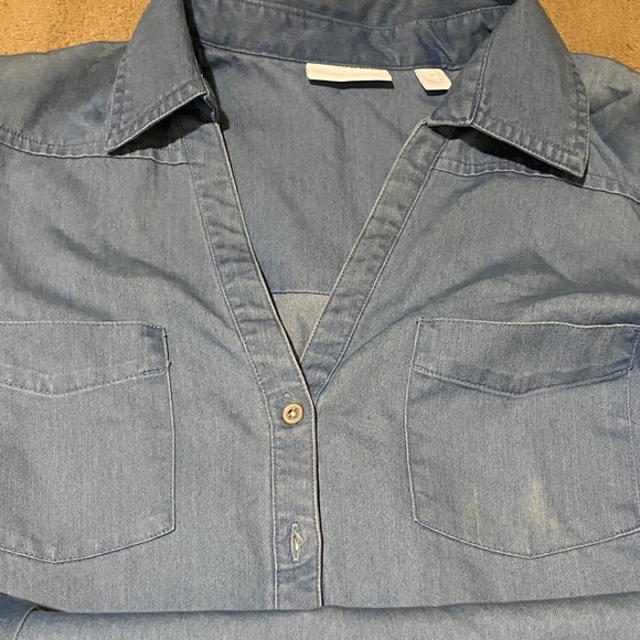 New York & Company Light Blue Shirt Dress - Picture 3 of 9